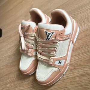 Louis Vuitton pink trainer sneaker slightly used